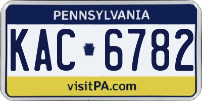 PA license plate KAC6782