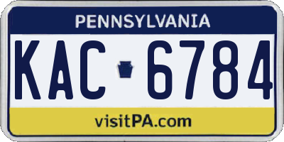 PA license plate KAC6784