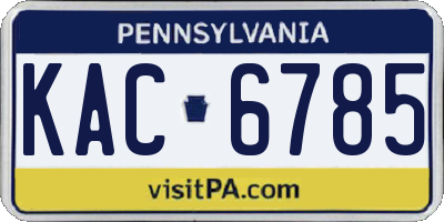 PA license plate KAC6785