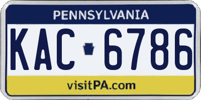 PA license plate KAC6786