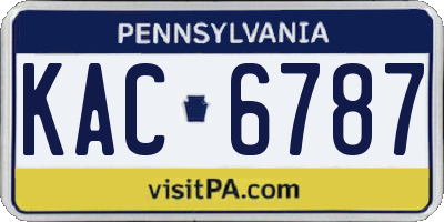 PA license plate KAC6787