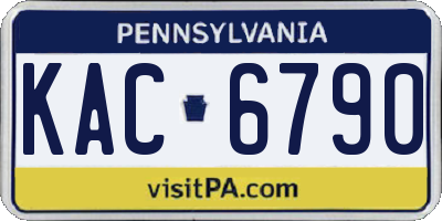 PA license plate KAC6790