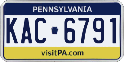 PA license plate KAC6791