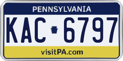PA license plate KAC6797