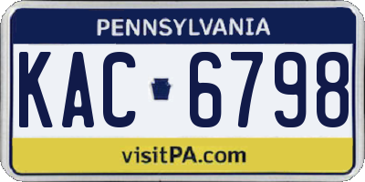 PA license plate KAC6798