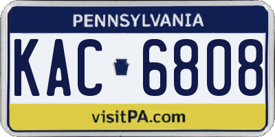 PA license plate KAC6808
