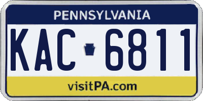 PA license plate KAC6811