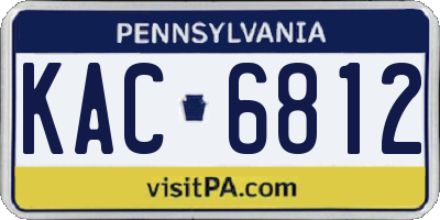 PA license plate KAC6812