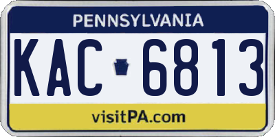 PA license plate KAC6813