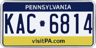 PA license plate KAC6814