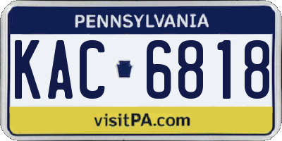 PA license plate KAC6818