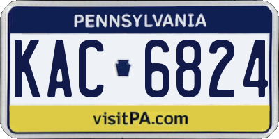 PA license plate KAC6824