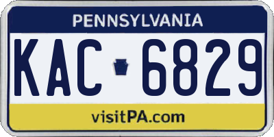 PA license plate KAC6829
