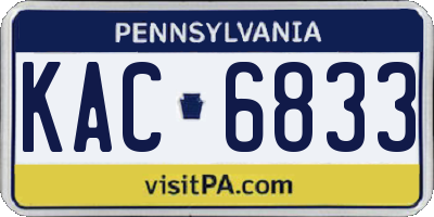 PA license plate KAC6833