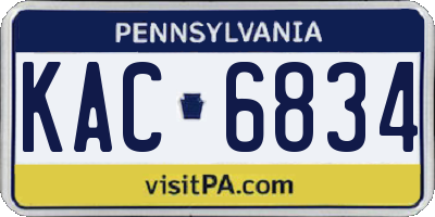PA license plate KAC6834