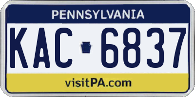 PA license plate KAC6837