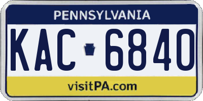 PA license plate KAC6840
