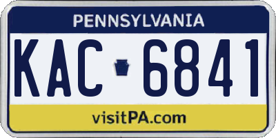 PA license plate KAC6841