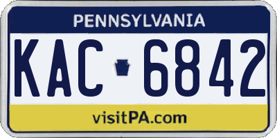 PA license plate KAC6842