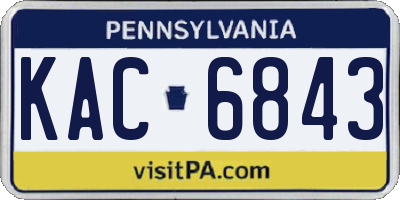 PA license plate KAC6843