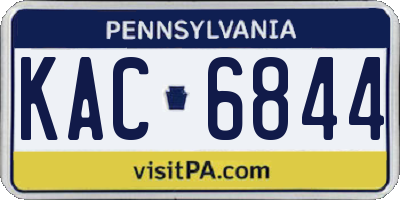 PA license plate KAC6844