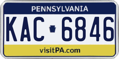 PA license plate KAC6846