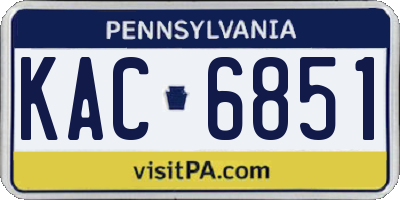 PA license plate KAC6851
