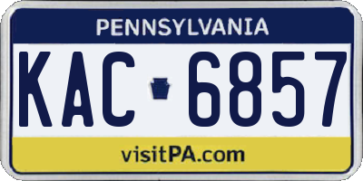 PA license plate KAC6857