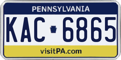 PA license plate KAC6865