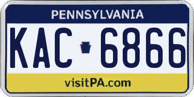PA license plate KAC6866