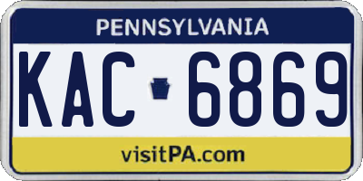 PA license plate KAC6869