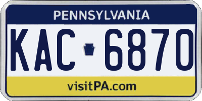 PA license plate KAC6870