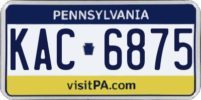 PA license plate KAC6875