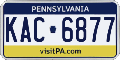 PA license plate KAC6877