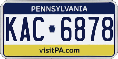 PA license plate KAC6878