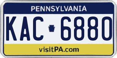 PA license plate KAC6880