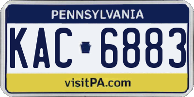 PA license plate KAC6883