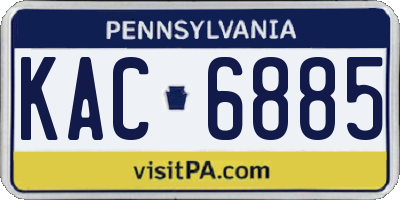 PA license plate KAC6885