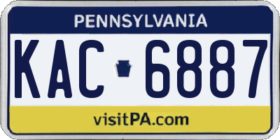 PA license plate KAC6887