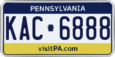 PA license plate KAC6888