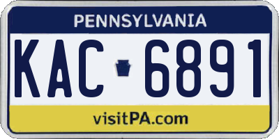 PA license plate KAC6891
