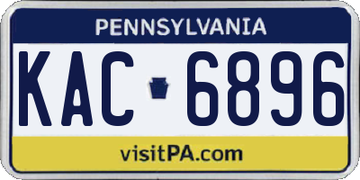 PA license plate KAC6896