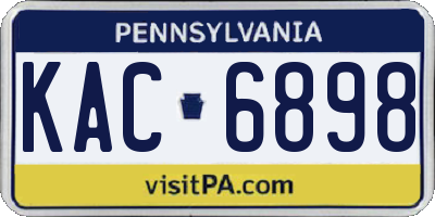 PA license plate KAC6898