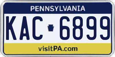 PA license plate KAC6899