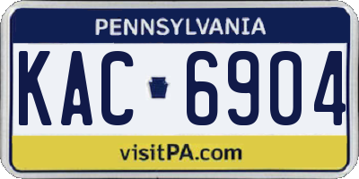 PA license plate KAC6904