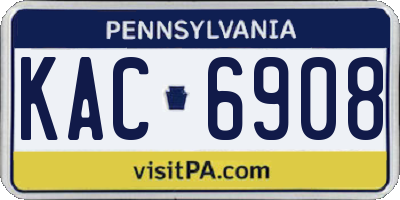 PA license plate KAC6908