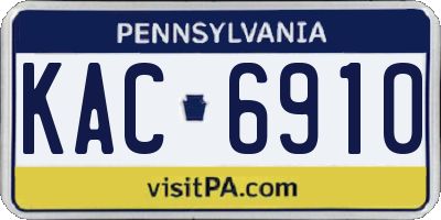 PA license plate KAC6910