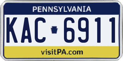 PA license plate KAC6911