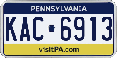 PA license plate KAC6913