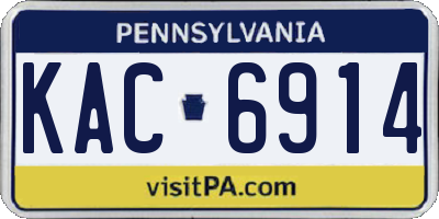 PA license plate KAC6914